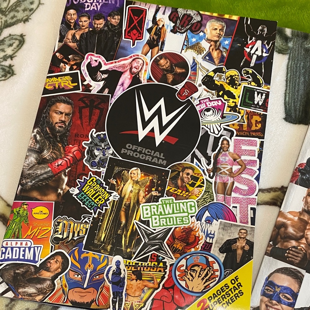 2 Wwe Official Program With Bold Multicolor Desig… - image 1